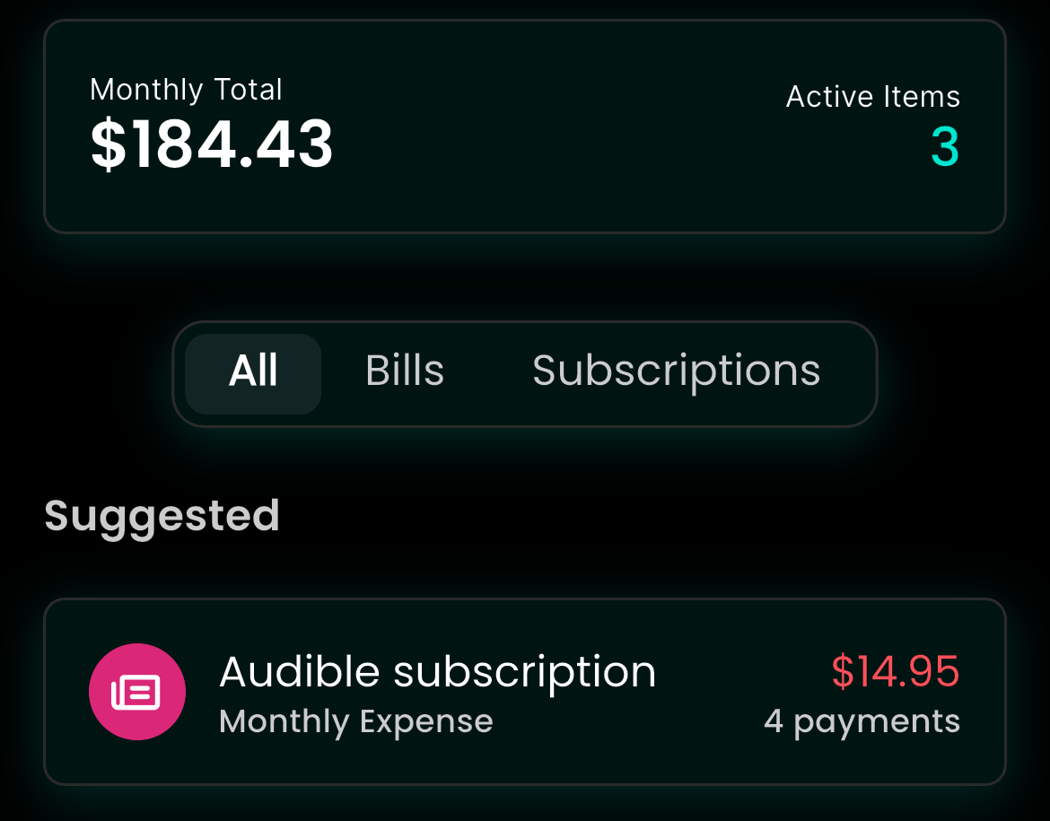 Recurring bills